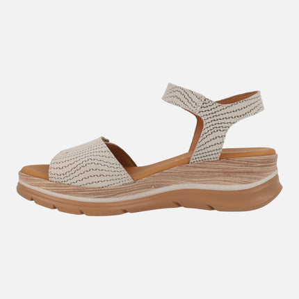 Printed Nubuck sandals with velcros closure
