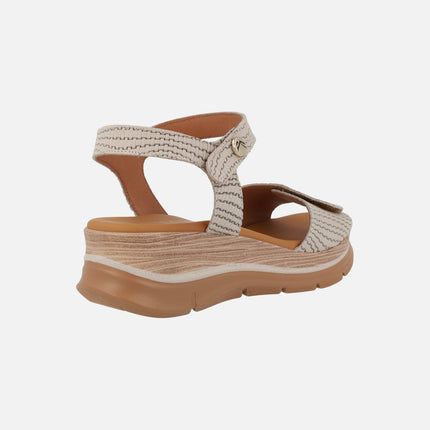 Printed Nubuck sandals with velcros closure