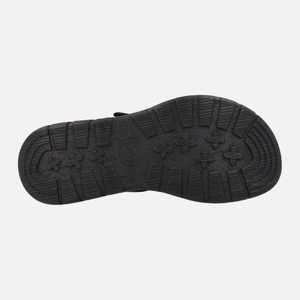 Black Leather sandals with velcro closure Panama Jack Noor