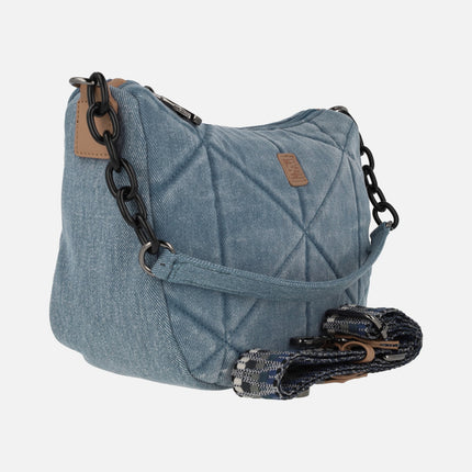 Pepe Moll bags in denim fabric with shoulder handle and bandit