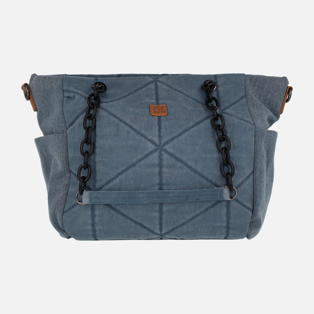 Shoulder bags in Denim blue fabric pepe moll