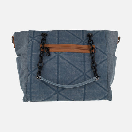 Shoulder bags in Denim blue fabric pepe moll