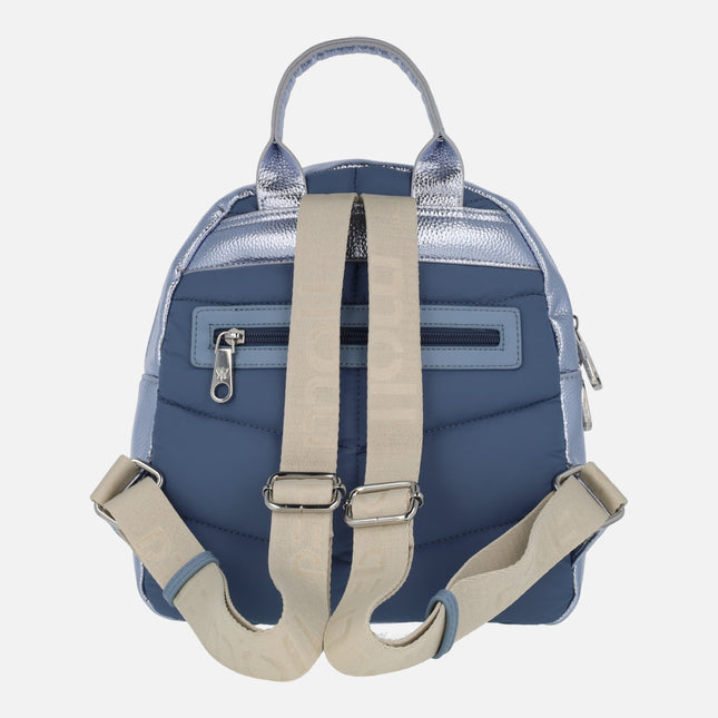 Pepe Moll backpacks in padded fabric with metallic details