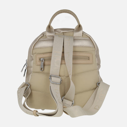 Pepe Moll backpacks in padded fabric with metallic details