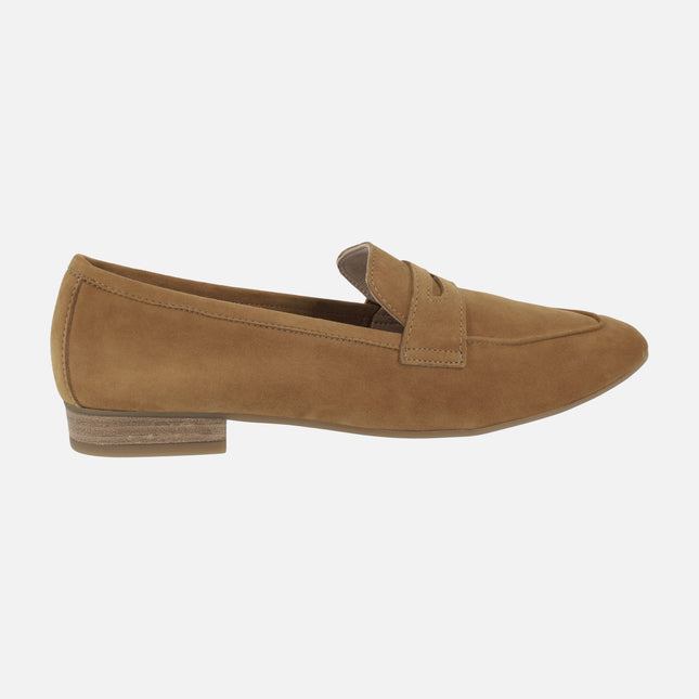 Classic camel suede moccasins