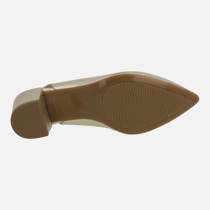 Zaba open heel pumps in metallized leather