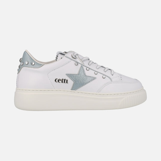 Cetti 1320 White leather Sneakers with volum outsole