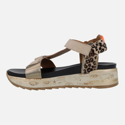 Beige sandals combined with animal print cetti 1316 