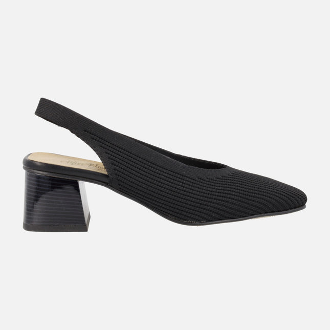 Open heel shoes in lycra fabric by miss elastic