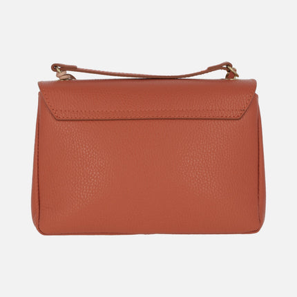 Leather bags with lid and metallic closure Femme