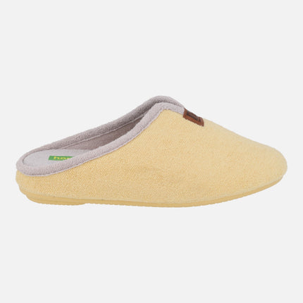 House slippers for women in fabric towel