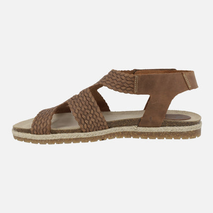 Flat Sandals Braided effect with velcro closure
