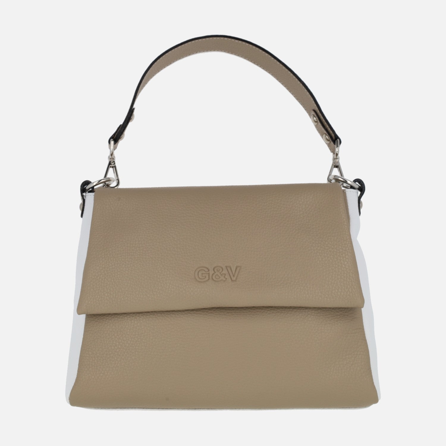 Bolsos de piel con tapa y asas intercambiables1