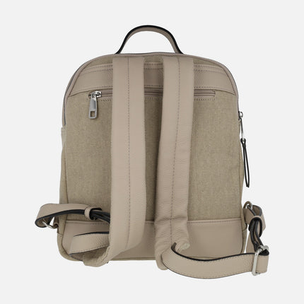 Cloe Multimaterial backpacks in Beige combination