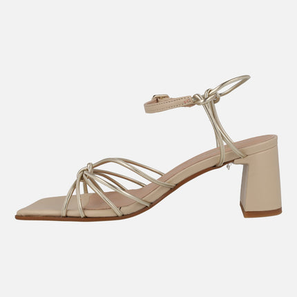 Aretha sandals with metallic vexed strips