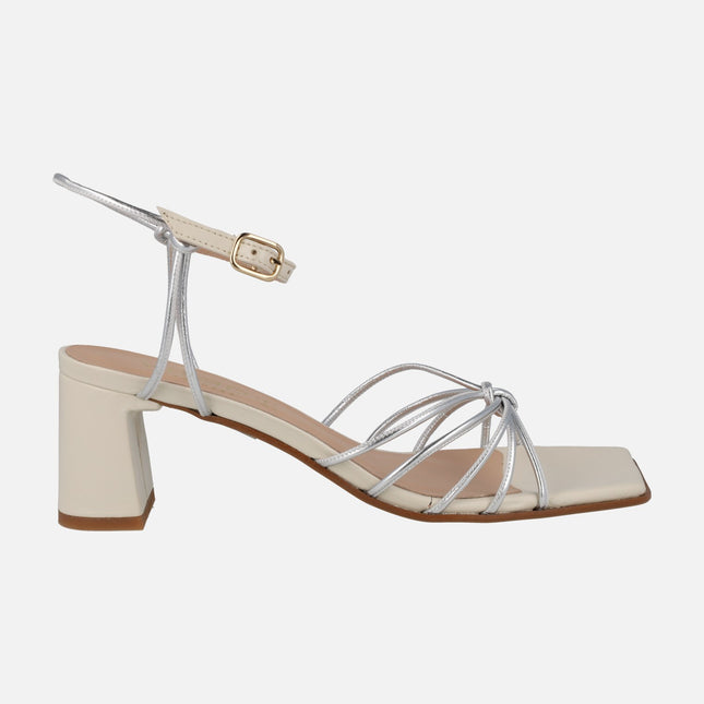 Aretha sandals with metallic vexed strips