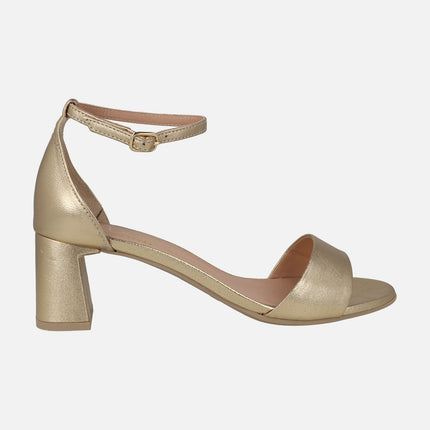 Women's sandals in gold with closed heel Layna