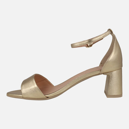 Women's sandals in gold with closed heel Layna