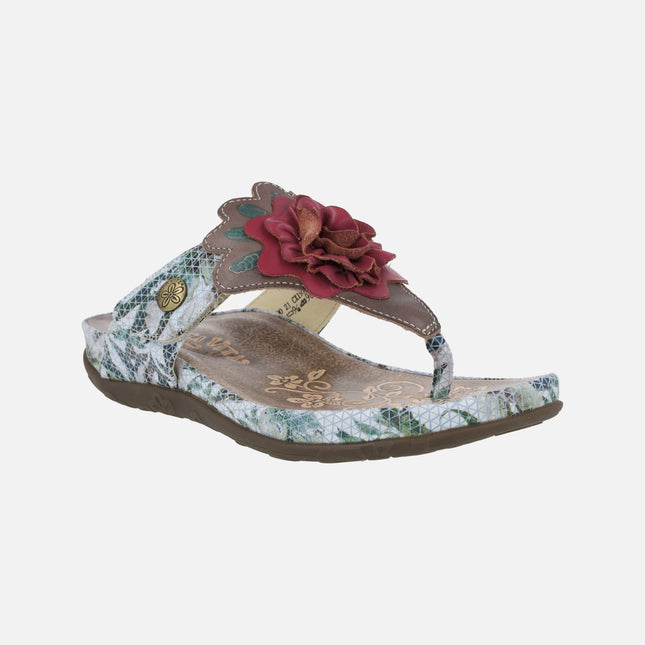Finger sandals with liloo flower 21 gray