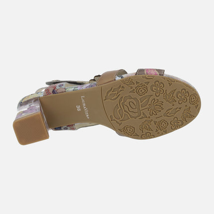 Women's Sandals with decorated heels Luciao 01 Gray