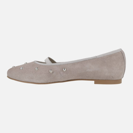 Carrie suede ballerinas with studs
