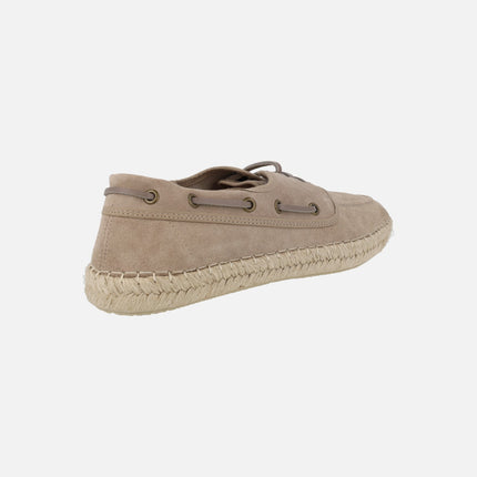 Men's suede boating shoes with yute sole