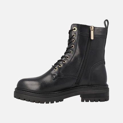 Black Leather Military Style boots by Carmela