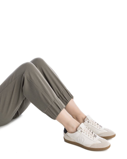 Zapatillas deportivas de piel con cordones en combinado hielo