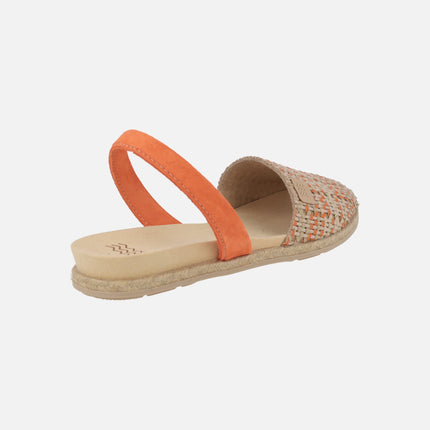 CASTELL DORA YUTE ORANge braided sandals