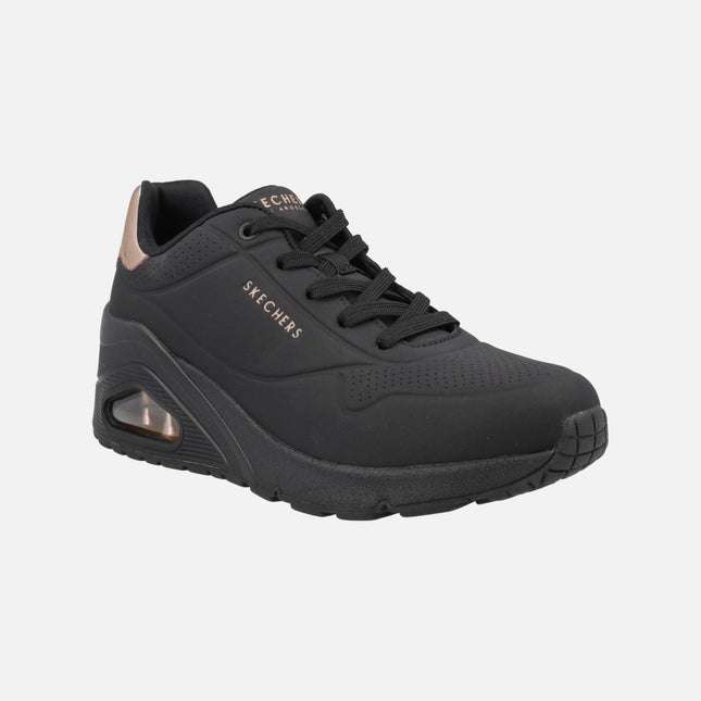 Black wedged sneakers With Air Chamber Uno Wedge Hi Steps