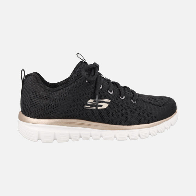 Zapatillas deportivas en tejido negro con cordones Graceful Get connected