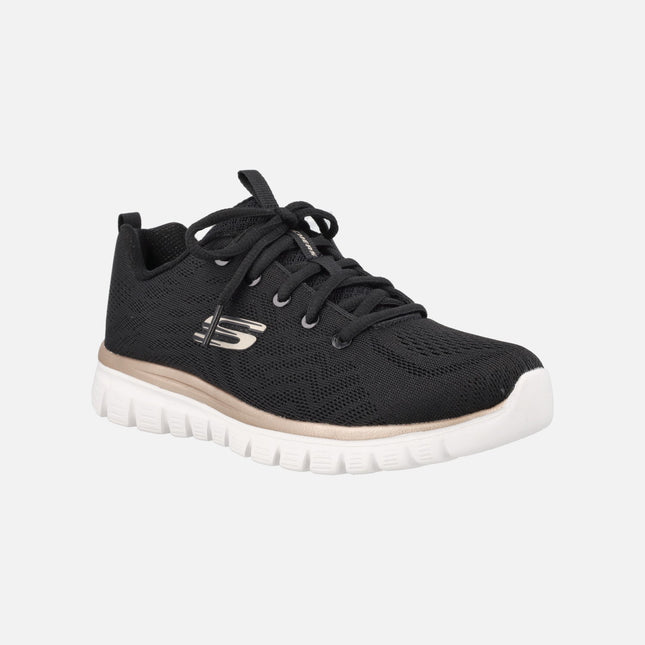 Zapatillas deportivas en tejido negro con cordones Graceful Get connected