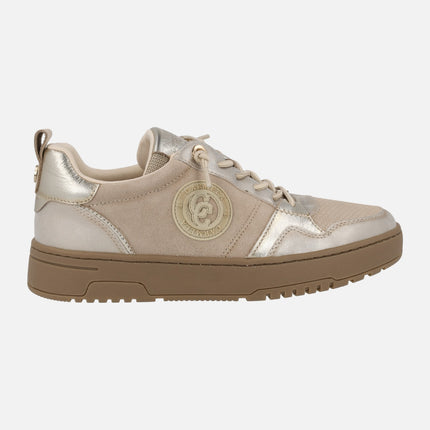 Carmela women's sneakers in beige and gold combined