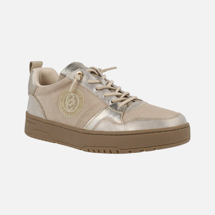 Carmela women's sneakers in beige and gold combined