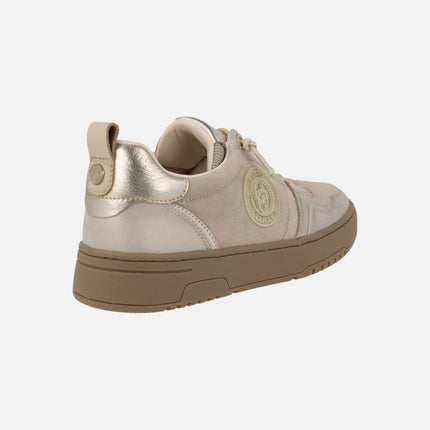 Zapatillas deportivas Carmela en combinado beige y oro