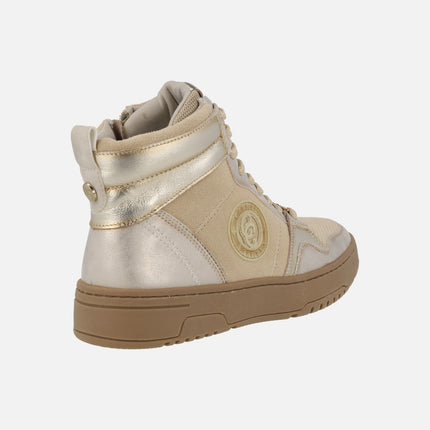 Botines deportivos con cordones Carmela en beige y oro