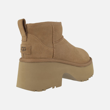 UGG Classic Ultra Mini New Heights Heeled Ankle Boots