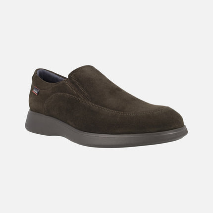 Moccasins for men in brown suede with extra light outsole