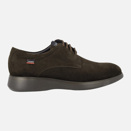 Men's Lace-up Shoes in Brown suede with Extra Light sole