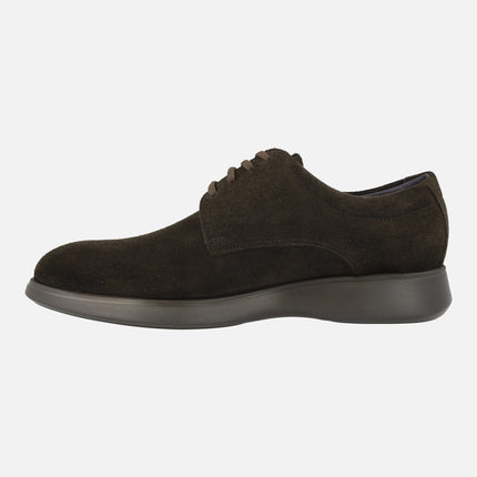 Men's Lace-up Shoes in Brown suede with Extra Light sole