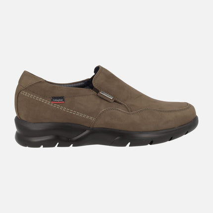 Taupe Nubuck moccasins with Wateradapt membrane