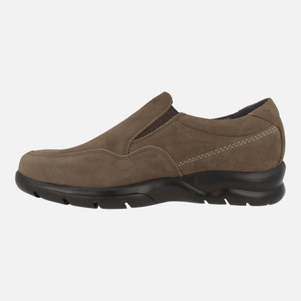 Taupe Nubuck moccasins with Wateradapt membrane