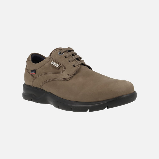 Lace -up shoes in Nubuck Taupe with Wateradapt membrane