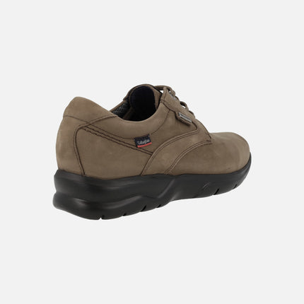 Zapatos de cordones en nobuck taupe con membrana WATERADAPT