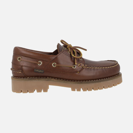 Brown leather Callaghan classic boating shoes