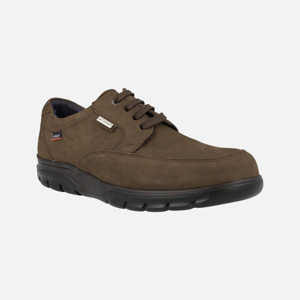 Men's shoes in brown nobuck with laces and Wateradapt membrane