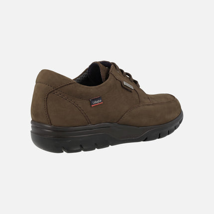 Men's shoes in brown nobuck with laces and Wateradapt membrane