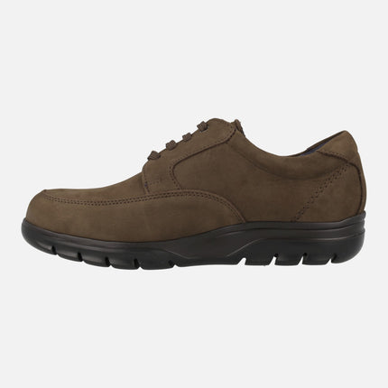 Men's shoes in brown nobuck with laces and Wateradapt membrane