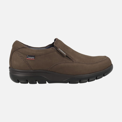 Moccasins for Men in Brown Nobuck with Wateradapt membrane