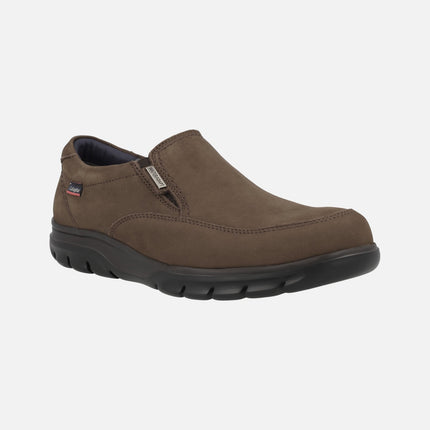 Moccasins for Men in Brown Nobuck with Wateradapt membrane